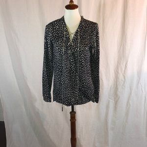 New Michael Kors Chain tie print blouse